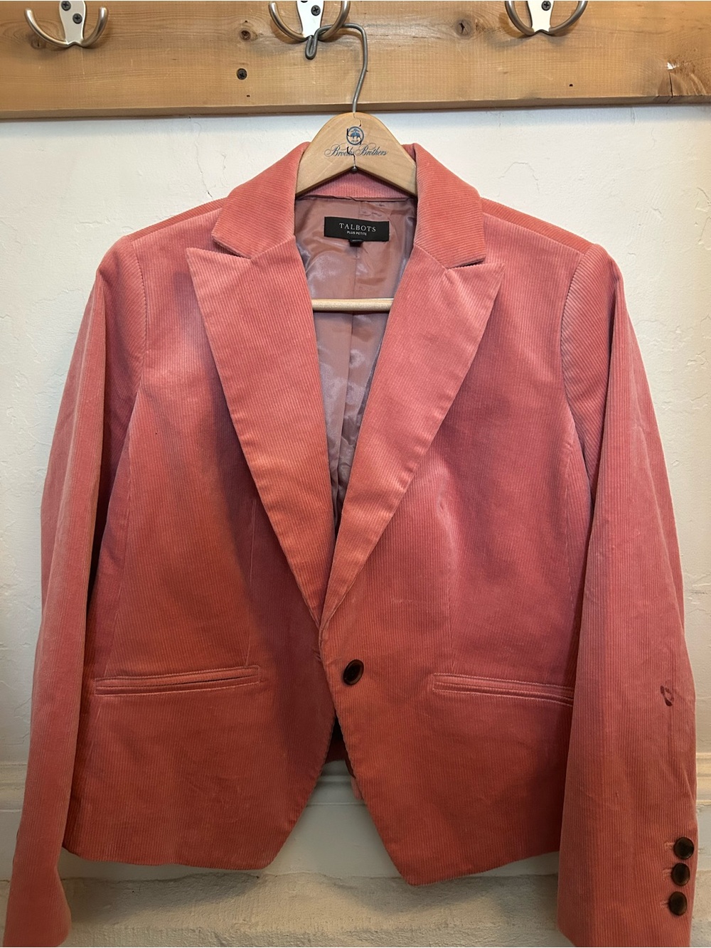 Talbots Dusty Coral Corduroy Blazer